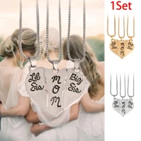 delysia king 3pcs women three petal love necklace 2021 trendy letter pendants mother daughter gift