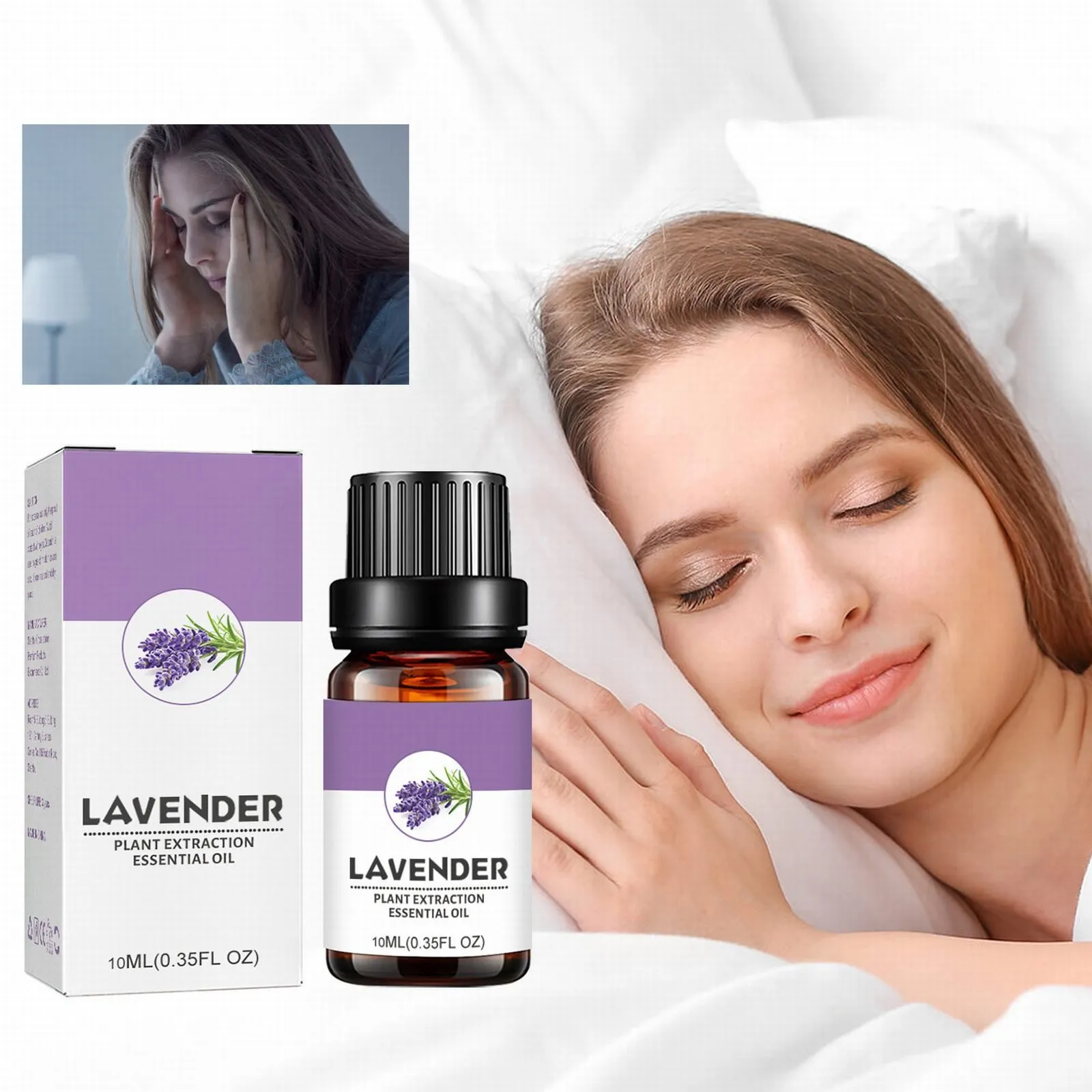 

Лавандовое масло для ухода за сном снимает стресс, помогает уснуть спокойно и ухаживать за телом, 10 мл