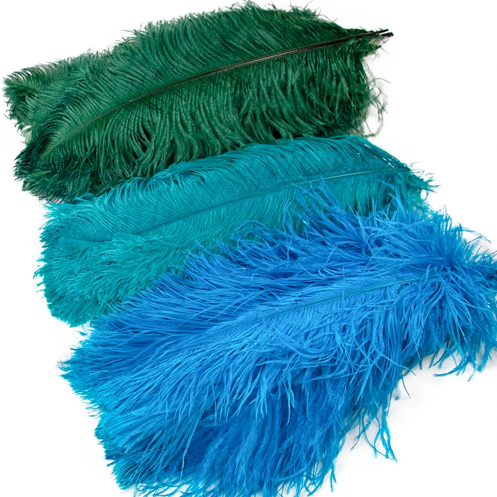 

10pcs/lot Dyed Green Ostrich Feathers Bulk Wedding Home Table Centerpiece Carnival Decoration 30-35cm Natural Fluffy Plumes