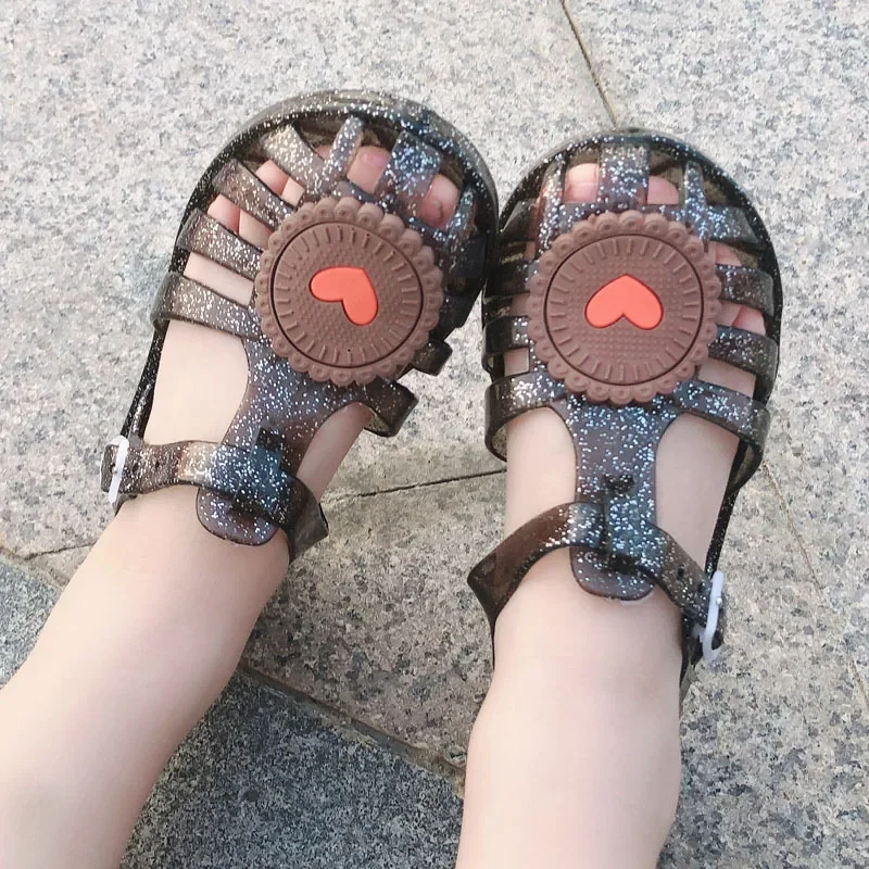 Детские Модные Сандалии С Рисунком Печенья Дышащая Прозрачная Пляжная Обувь Для