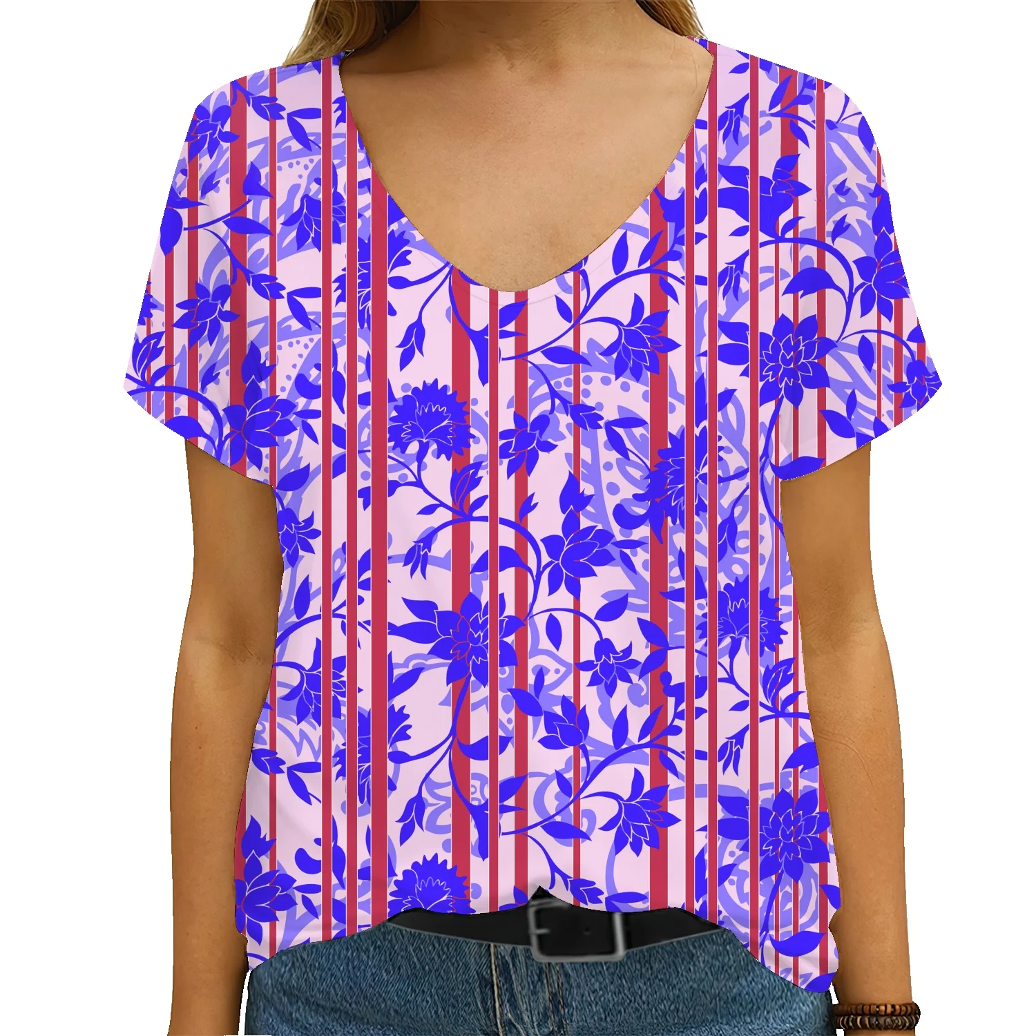 

Женская футболка с принтом пейсли, летняя хлопковая Футболка оверсайз с короткими рукавами и цветочным принтом в стиле ретро