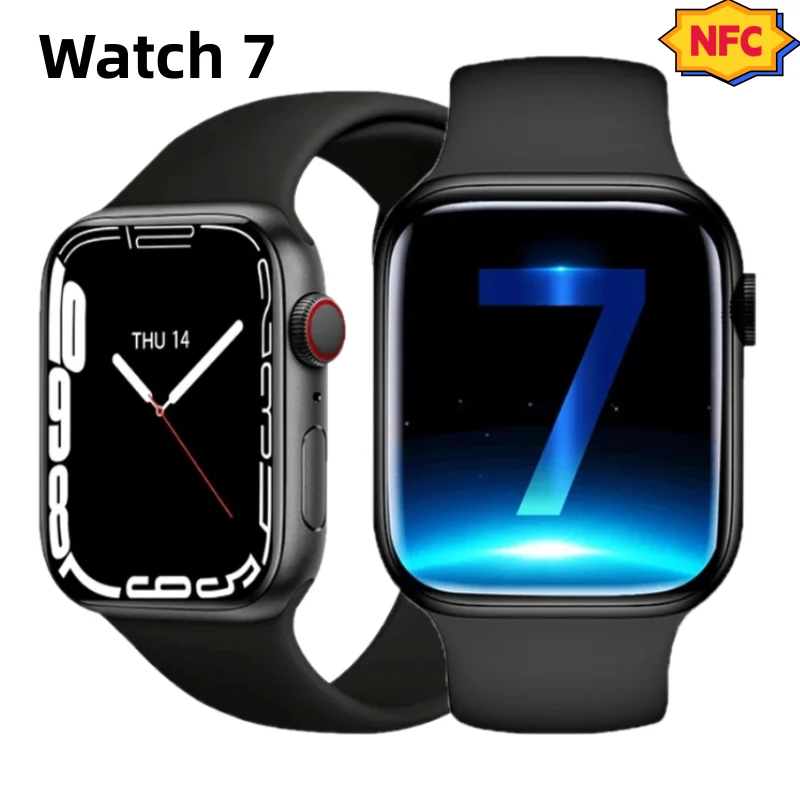 

2023 Смарт-часы для женщин Серия 7 2,0; Экран Bluetooth, вызовы, пульсометр, артериальное давление, мужские Смарт-часы для Apple Watch IWO Watch 7