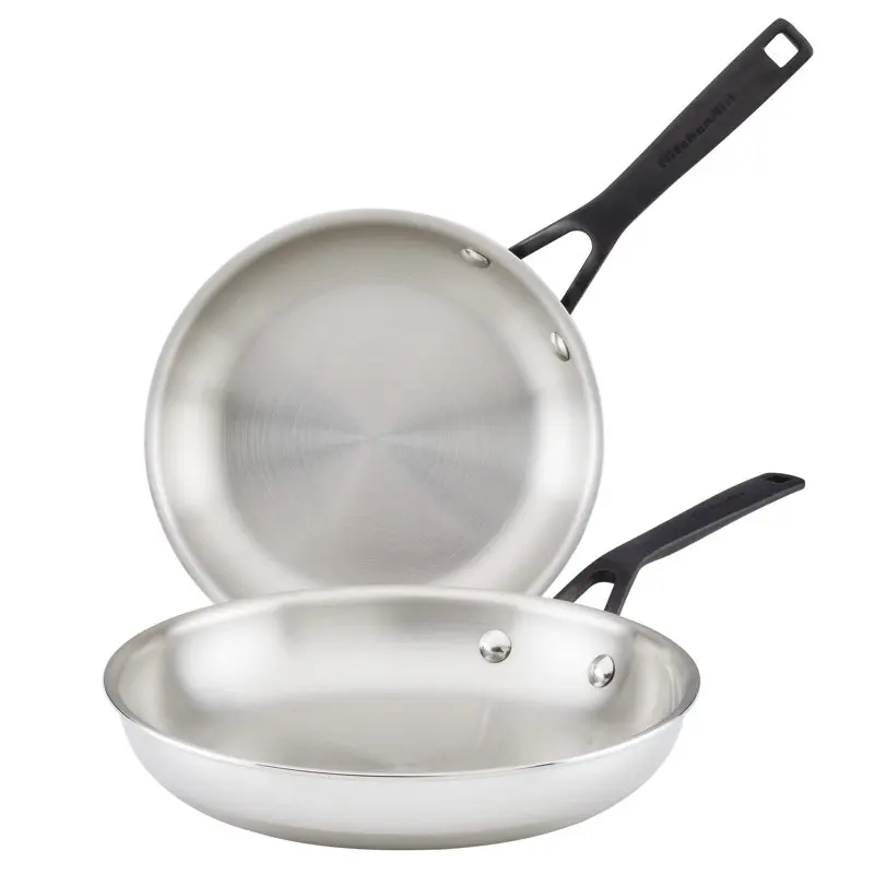 

Clad Stainless Steel Induction Frying Pan Set, 2-Piece, Polished Stainless Steel