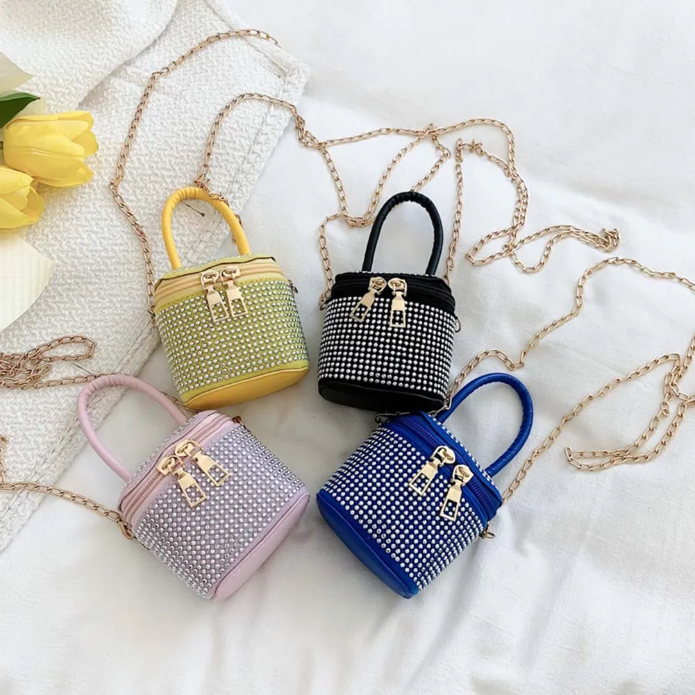 

Fashion Rhinestones Crystal Women Shoulder Bag Leather Females Diamond Mini Box Designer Chain Crossbody Messenger Bag Purse