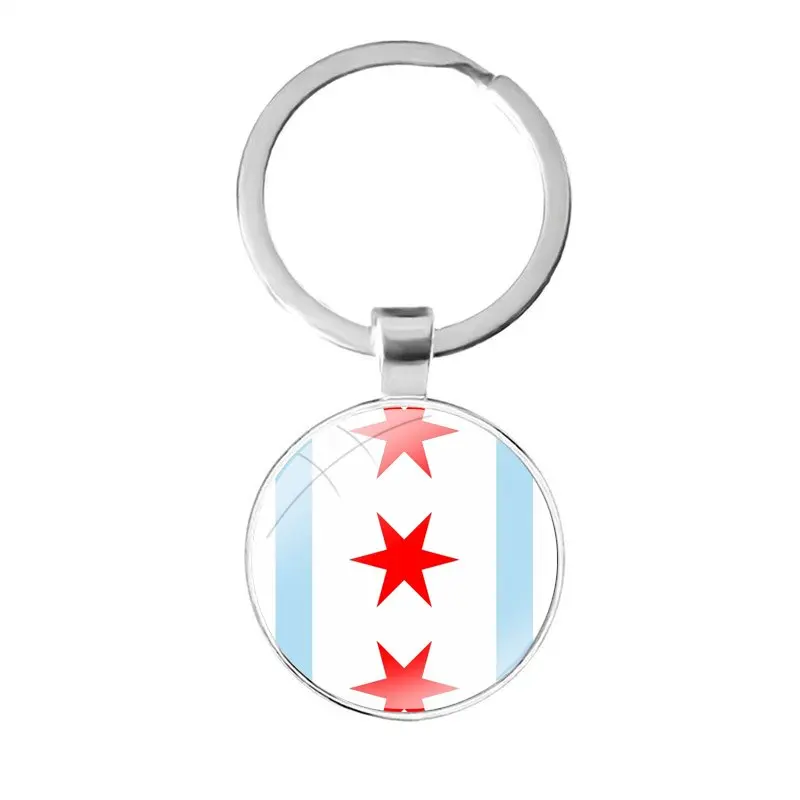 glass cabochon keychain Bag Car key chain Ring Holder Charms keychains Gifts Cartoon Design Fashion Creative Syria Flag images - 6
