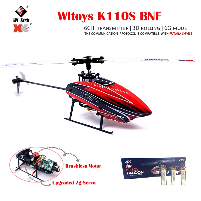 

Wltoys XK K110s RC Helicopter BNF 2.4G 6CH 3D 6G System Brushless Motor RC Quadcopter Remote Control Drone Toys For Kids Gifts