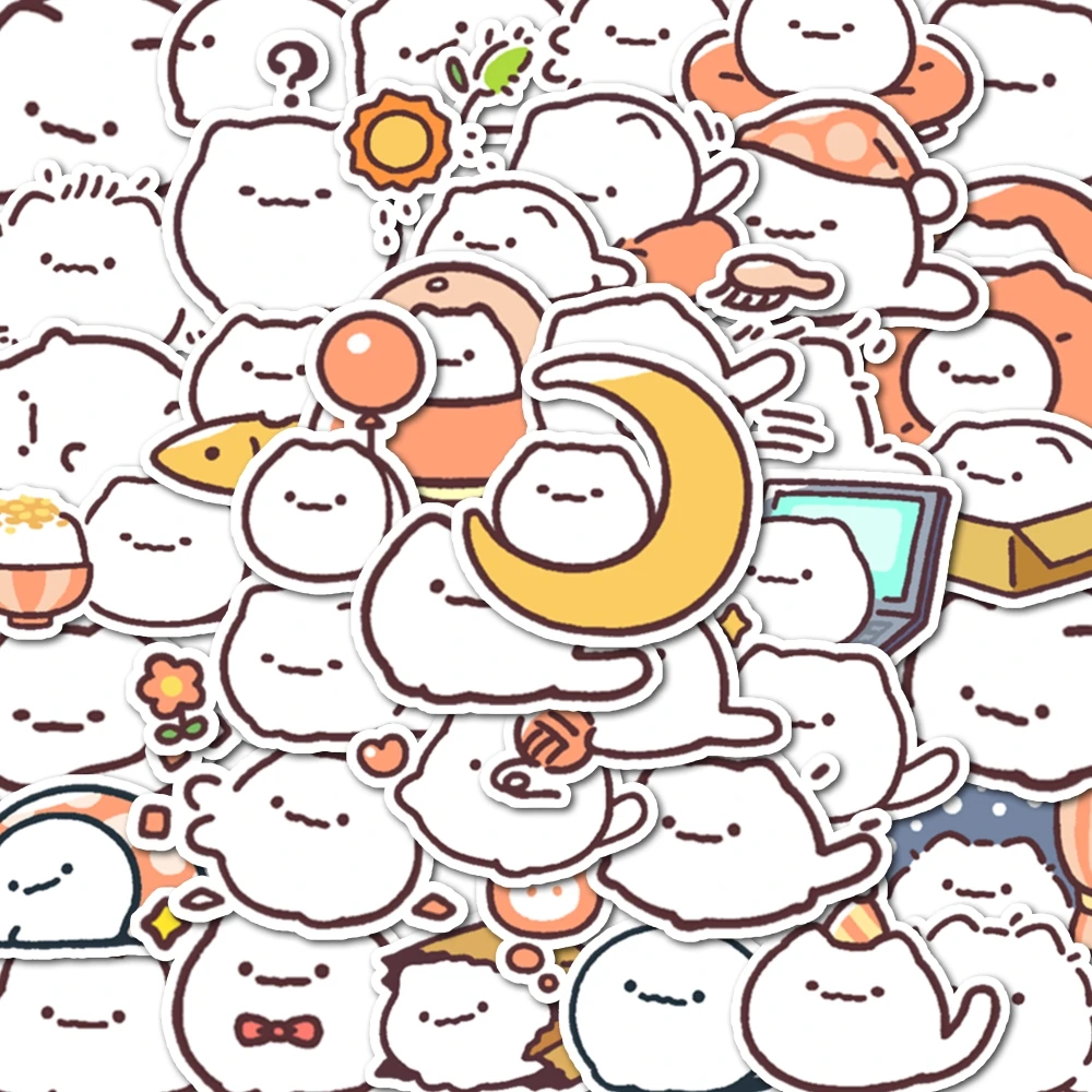 40 Шт. Самоклеящиеся Наклейки С Изображением Кота Дизайн Маленьким Белым Котом