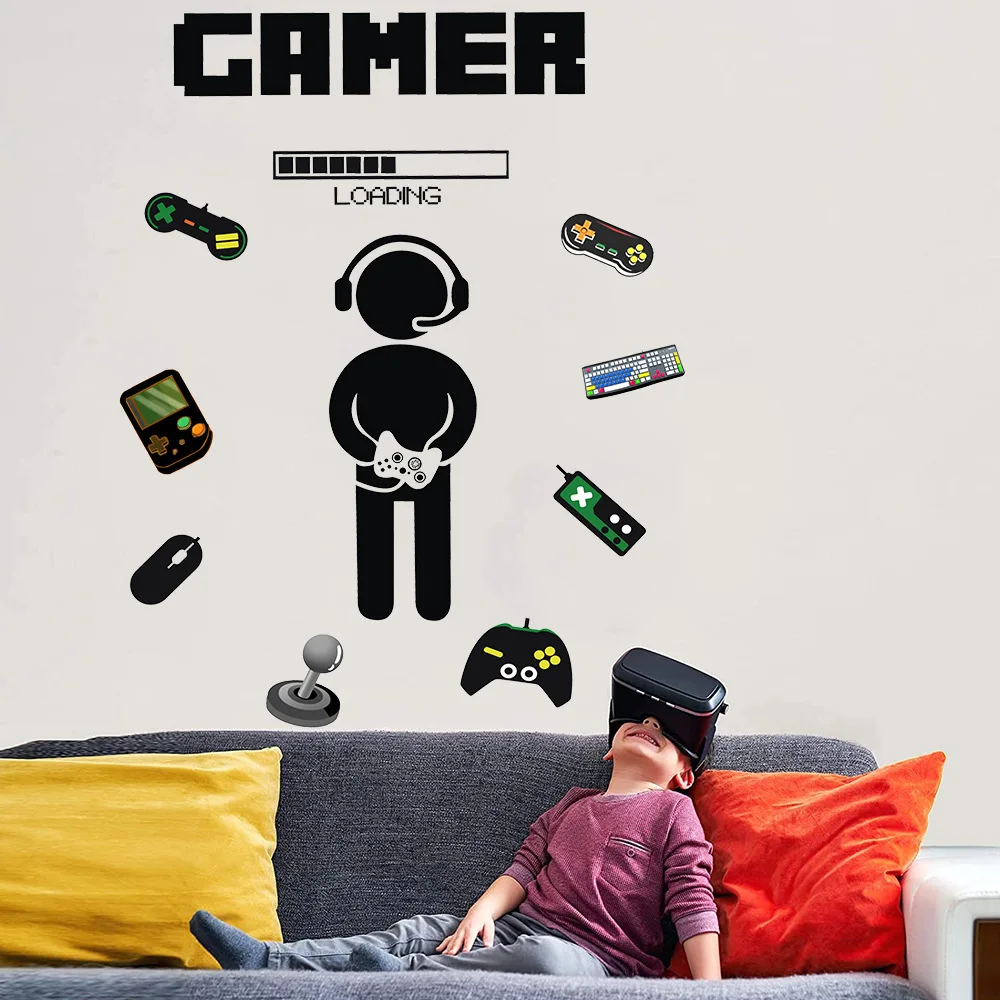 

Gamer New Self-Adhesive New Game Handle Wall Sticker Manufacturers Cross-Border Bedroom Children's Room Decorative Stickers