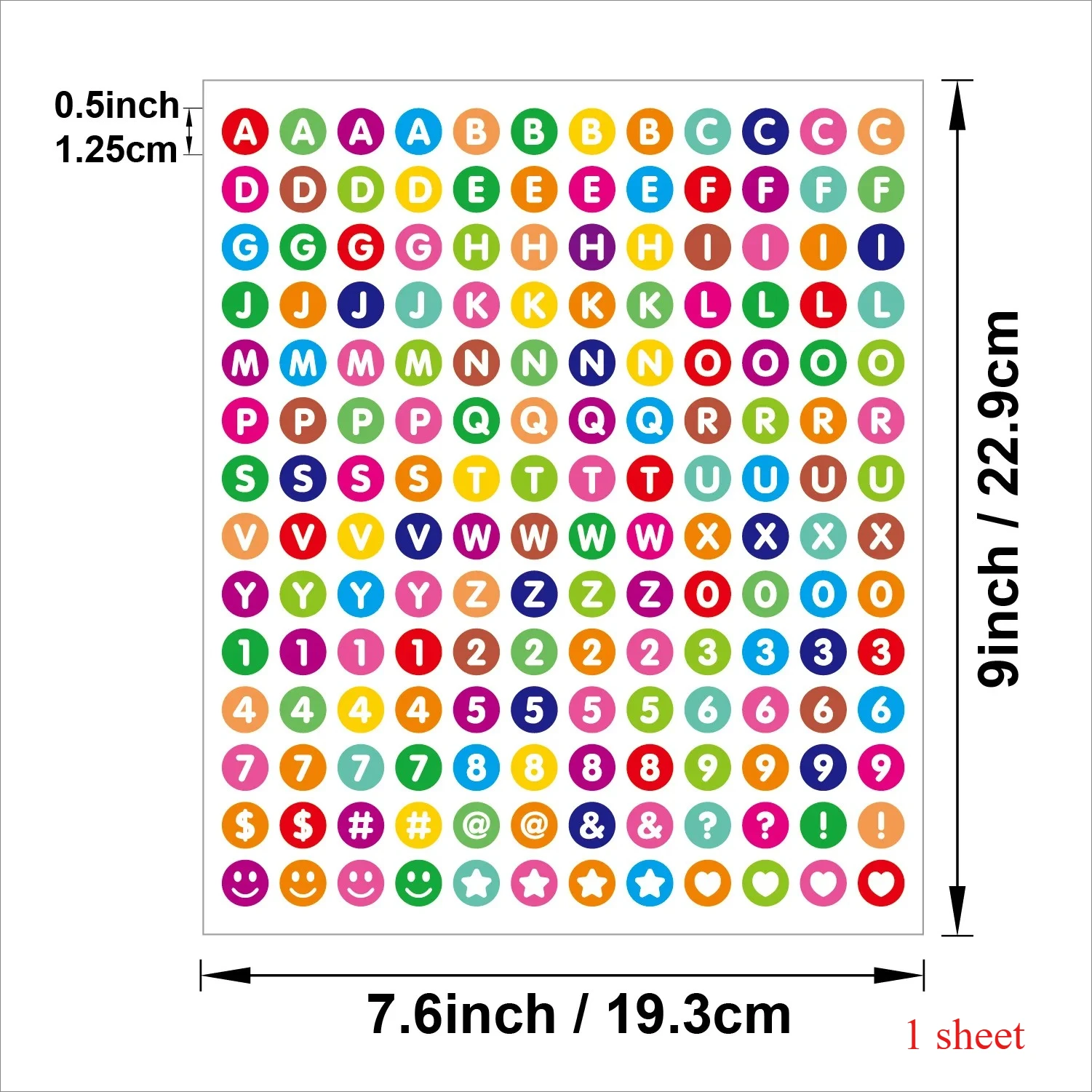 

Круглые водостойкие наклейки с алфавитом