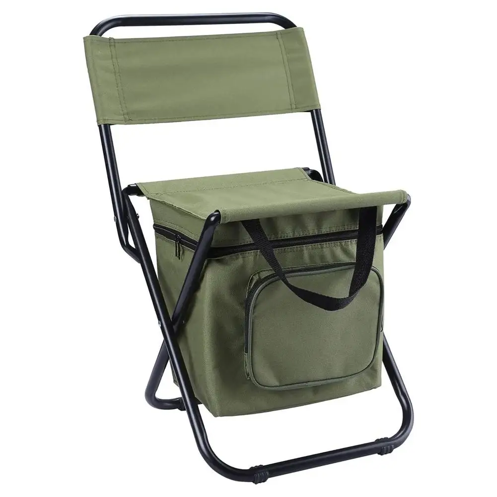 

Camping Chair Portable Folding Fishing Chair With Storage Ice Bag Fishing Stool For Indoor Outdoor Hiking Camping