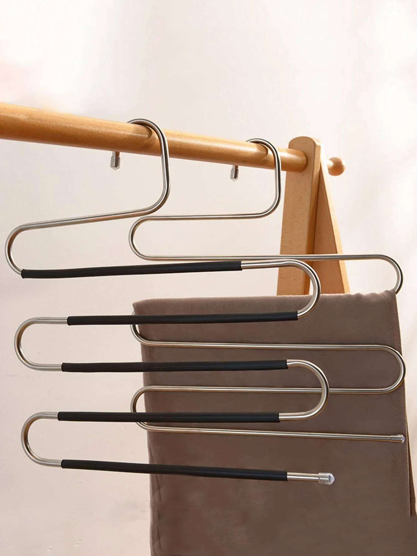 Многофункциональная S-образная Вешалка Для Брюк Регулируемый Органайзер Одежды