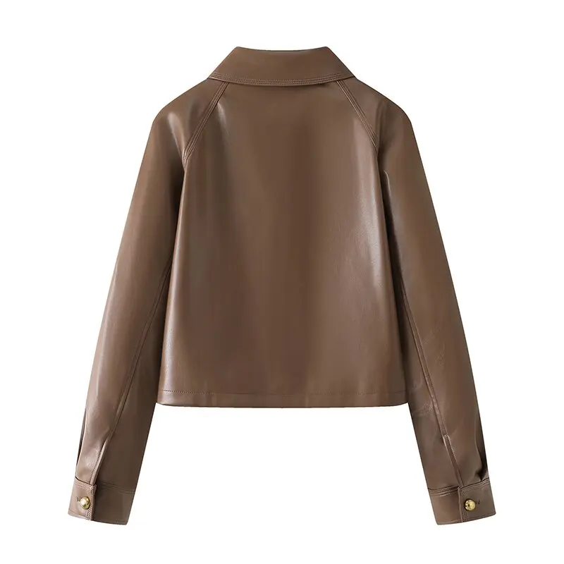 Etam Aige Es текстура пальто из искусственной кожи весна 2024 новая женская