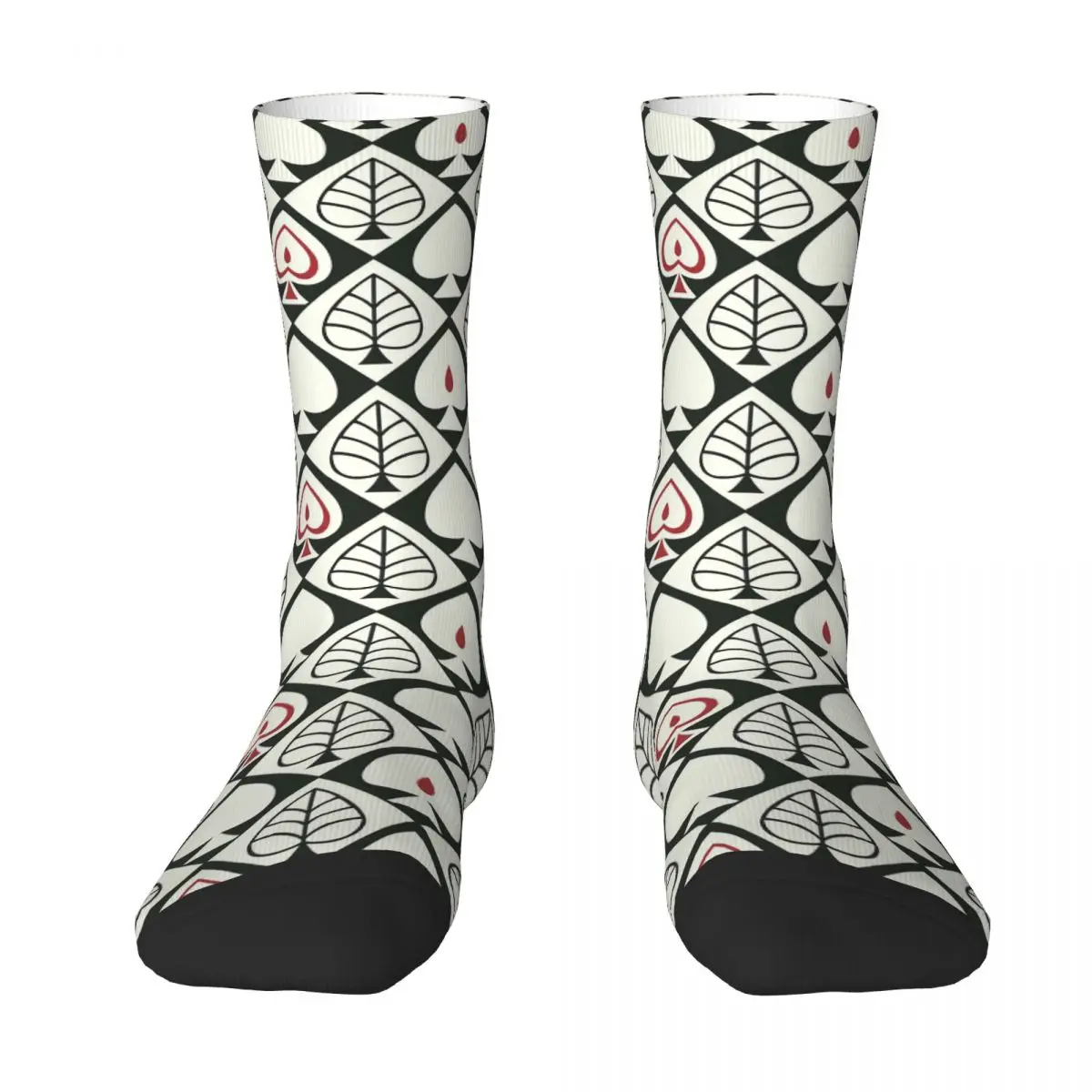 Seamless Leaves Pattern With Geometrical Shapes Adult Socks,Unisex socks,men Socks women Socks