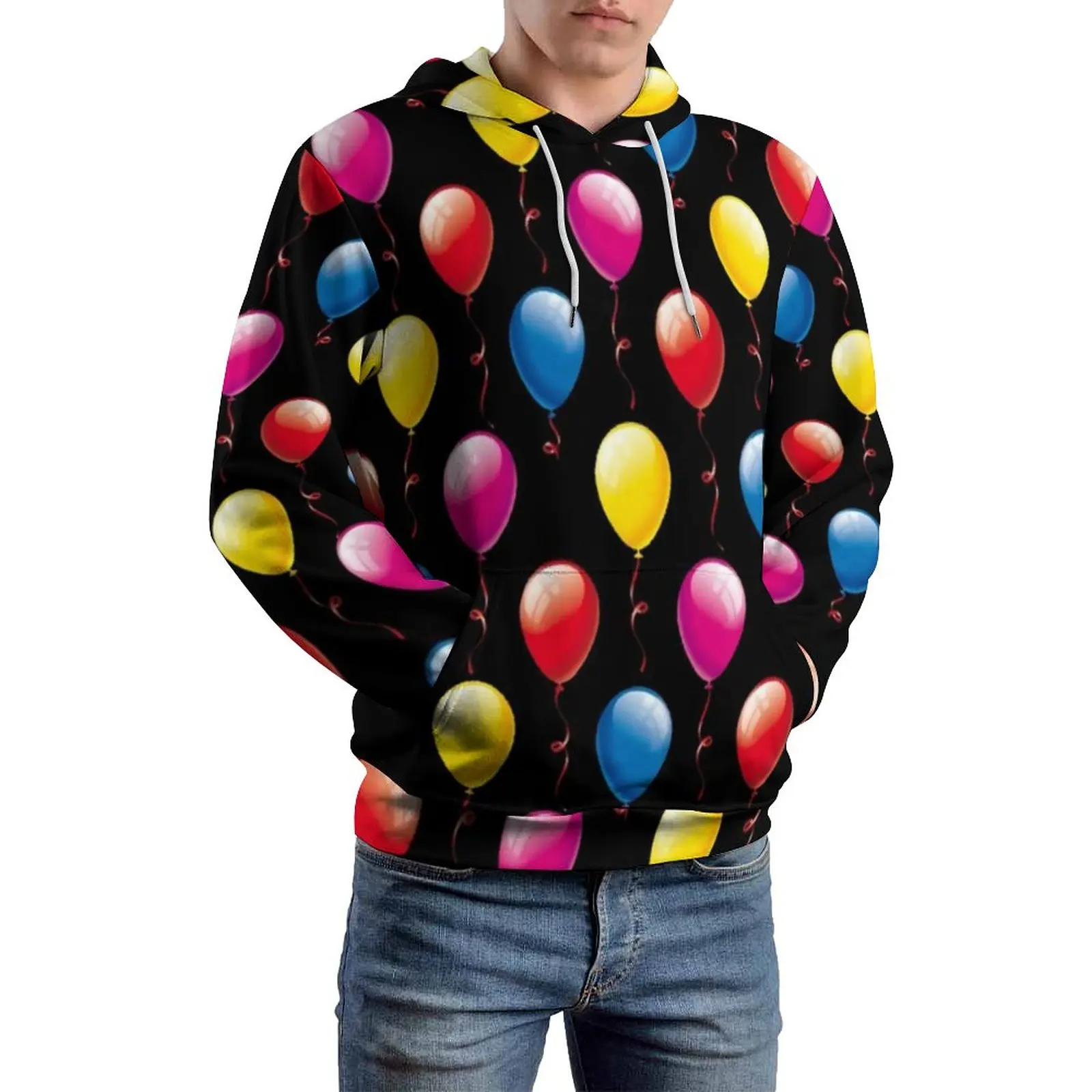 

Повседневные толстовки с капюшоном и рисунком воздушных шаров для мужчин на день рождения Y2k дизайнерские толстовки с капюшоном весенние Свободные толстовки с длинными рукавами, большие размеры, подарок