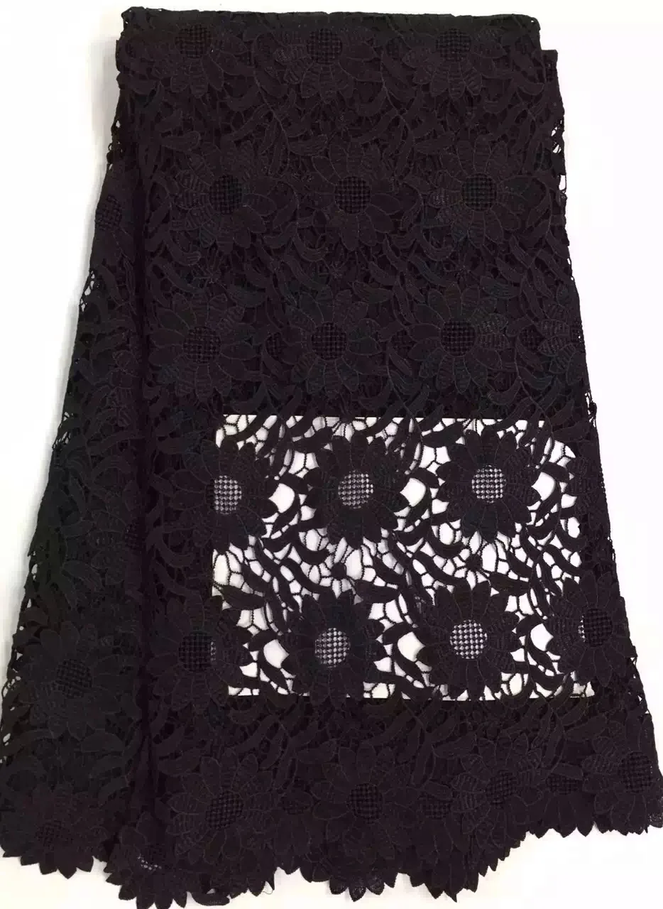 

Free Shipping! high quality guipure Lace fabric for nigerian wedding dress.Peach color water soluble african lace fabric 5yards