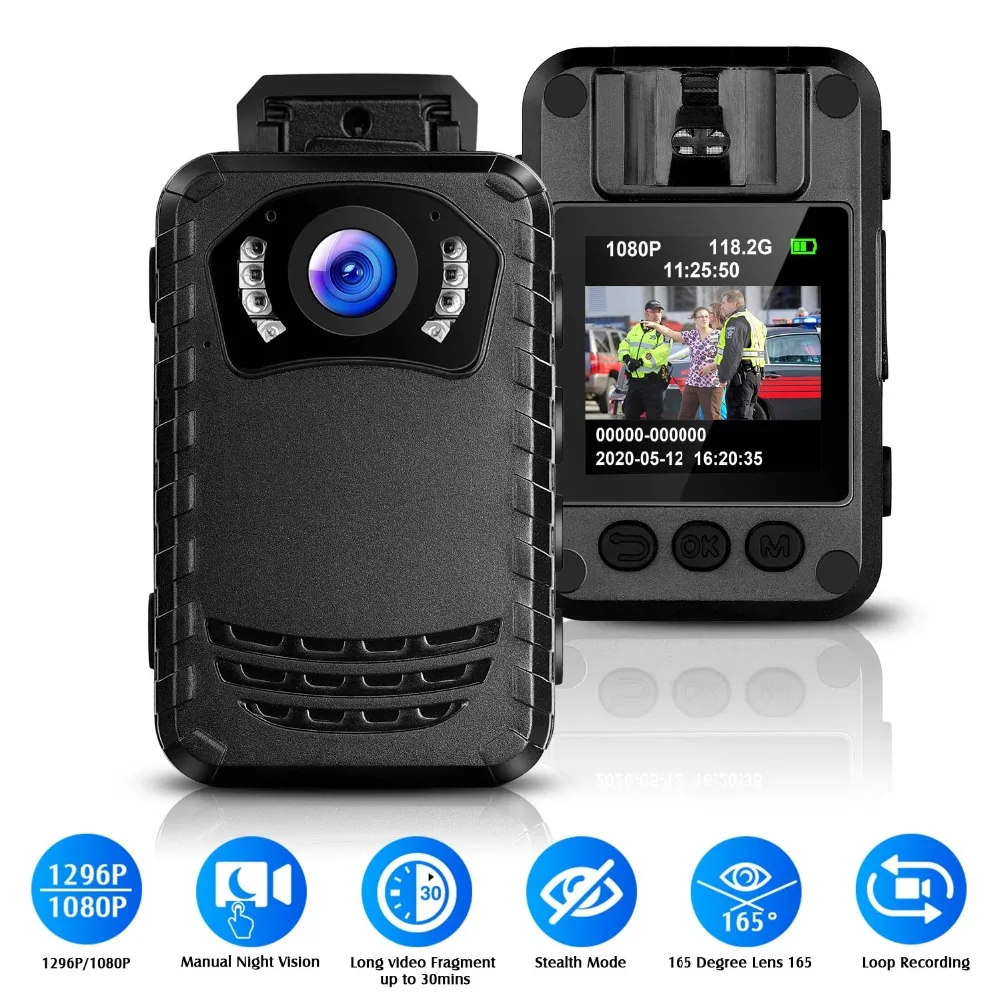 Портативная мини-камера N9 Full HD 1296P полицейская ночного видения 8-512 Гб |