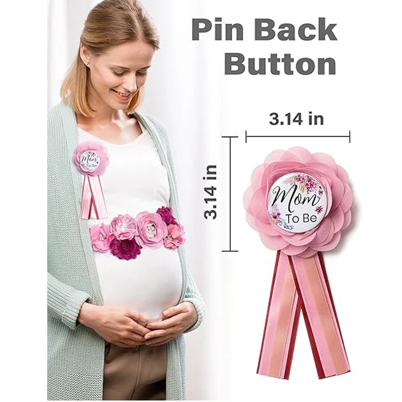 Набор цветочных поясов-Baby Shower Mom to Be Daddy Corsage Pin-пояс с цветком для платья