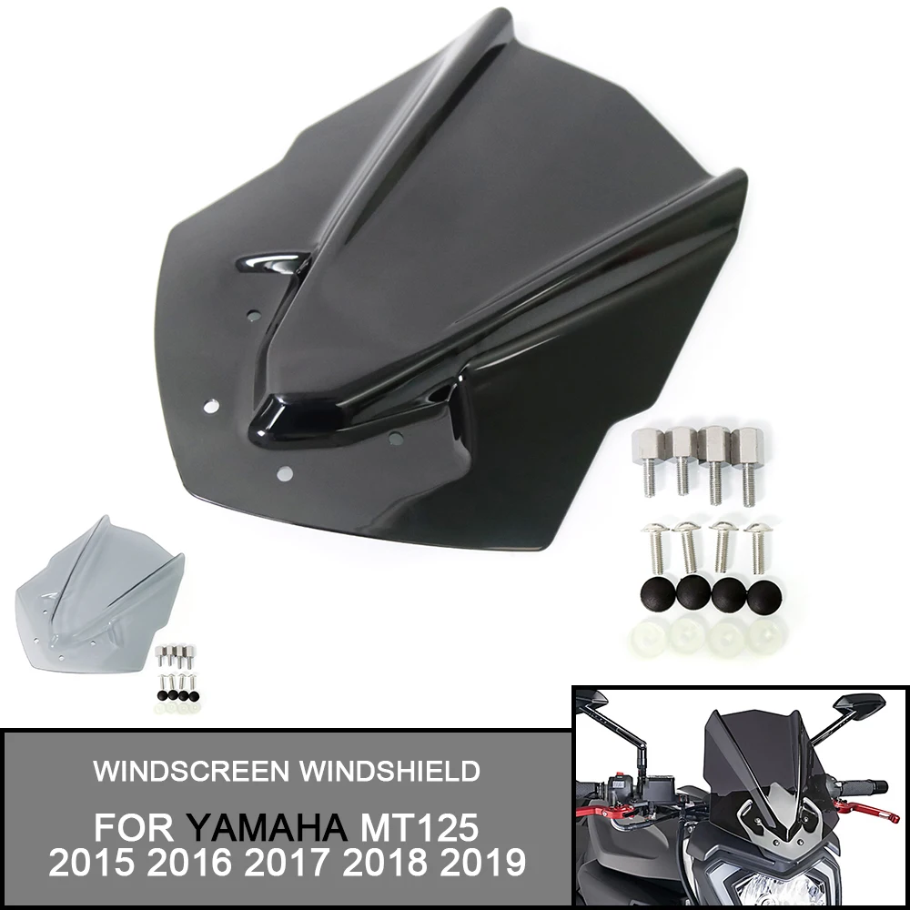 

Motorcycle Accessories Windscreen Windshield Wind Shield Deflector For YAMAHA MT125 MT-125 MT 125 2015 2016 2017 2018 2019