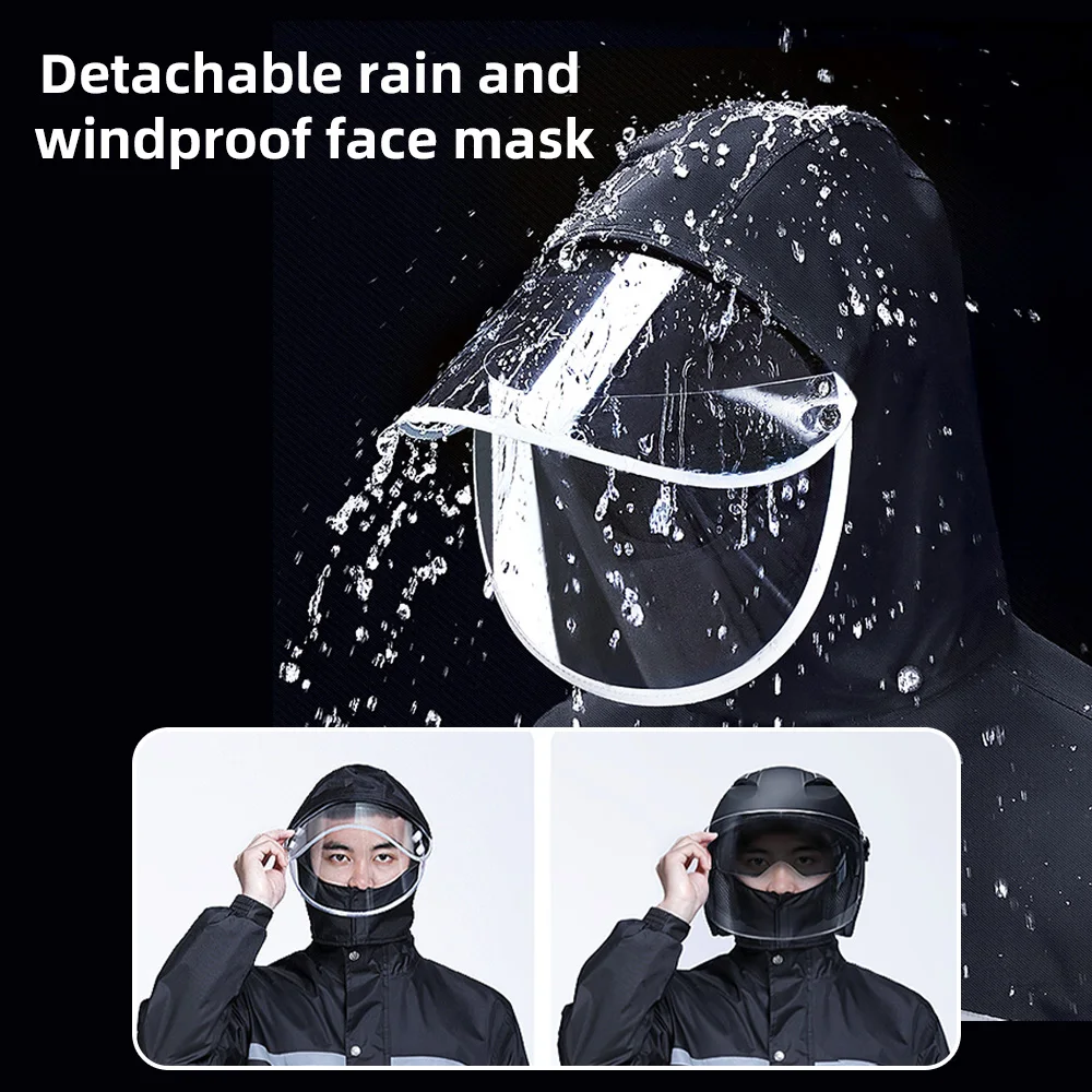 Мотоциклетный дождевик ветрозащитный светоотражающий водонепроницаемый для