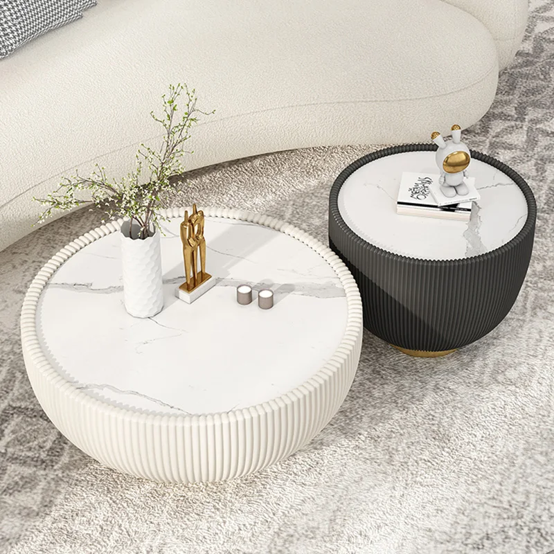 

Round Coffee Table Set Luxury Marble Top Legs Metal Center Couch Tea Coffee Table Office Living Room Moveis Para Casa Furnitures