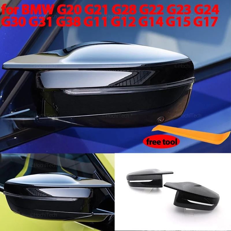 

M4 style Rearview Mirror Cover Cap Carbon Fiber/Black for BMW 3 4 5 7 8 Series G20 G21 G30 G38 G22 G23 G11 G12 G15 G16 LHD RHD