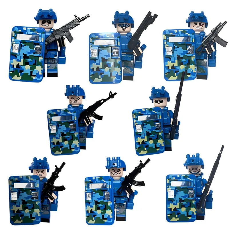 Военный призрак специальная полиция строительный блок кукла щит оружие
