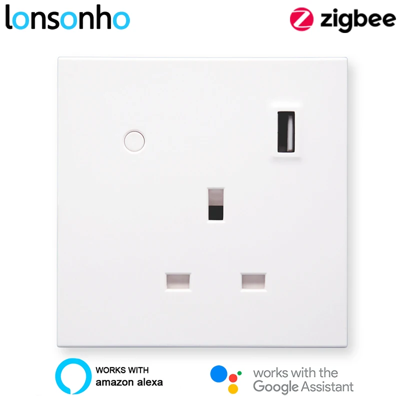 

Умная розетка Lonsonho Tuya Zigbee, USB, 220 В, контроль мощности