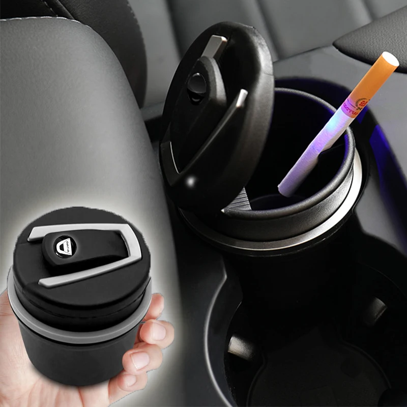 

Car LED Ashtray Cigar Ash Tray Car Cup Holder For Dacia Duster 2016 2017 2020 Daster Dokker Logan Sandero Stepway Lodgy MCV 2