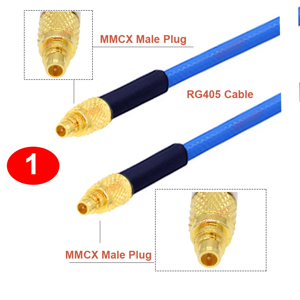 1 шт. RG405 MMCX кабель папа на прямой/правый угол 90 ° Высокочастотная вилка RG-405 086