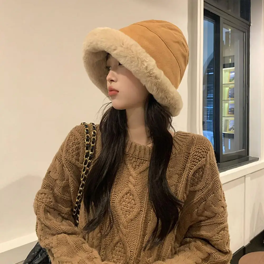 

Stylish Simple Style Long Lasting Winter Autumn Women Retro Bucket Hat Gift Non-Fading Women Winter Hat for Girl