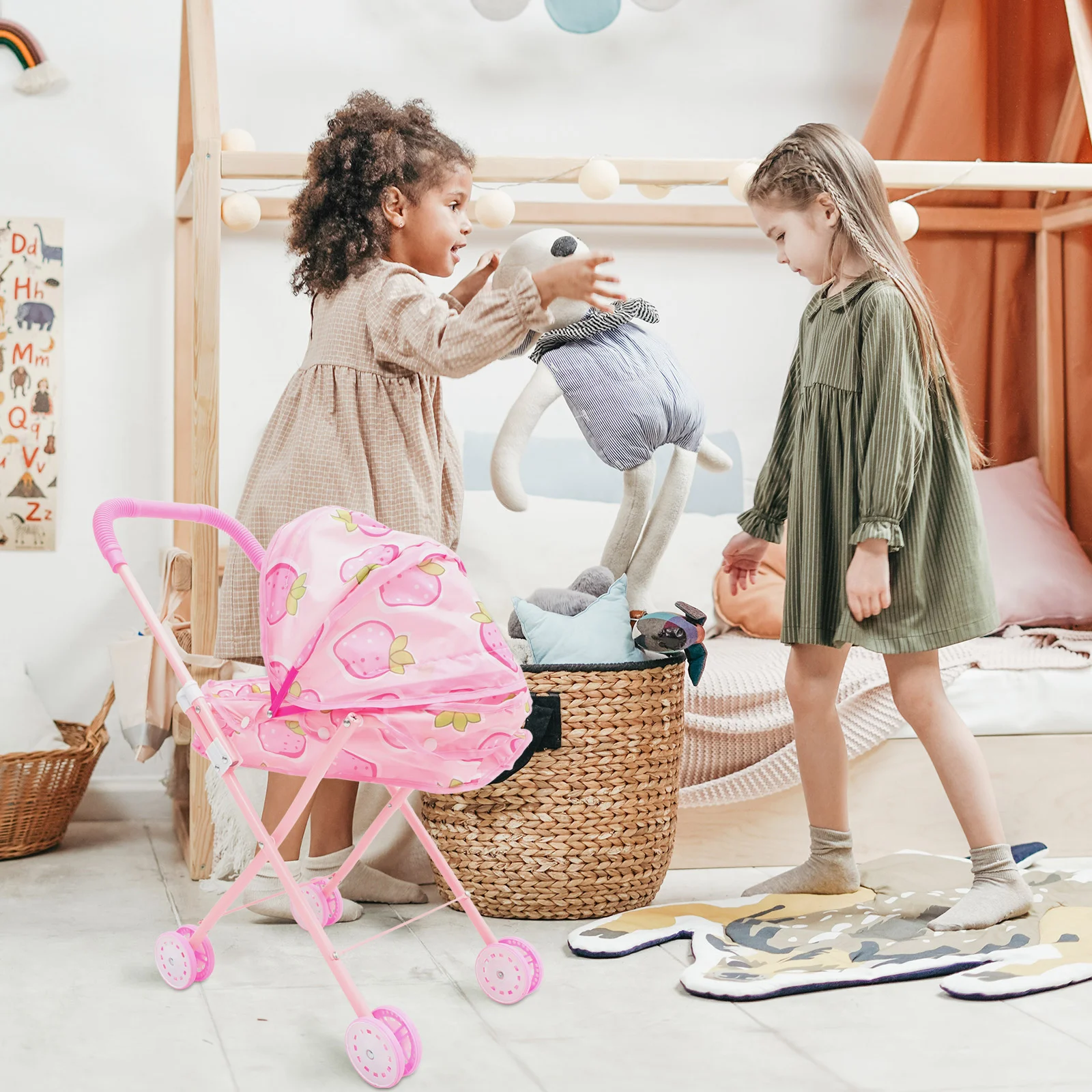 Подвижная модель коляски имитация тележки аксессуары для детей украшения дома