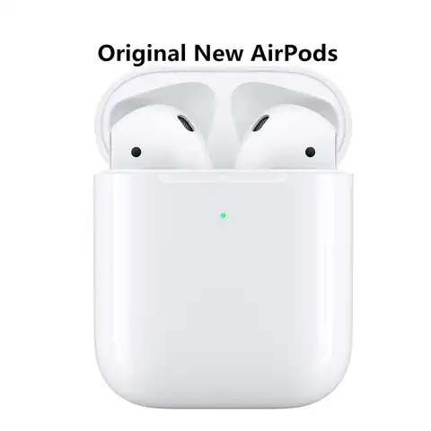 Новинка, оригинальные беспроводные bluetooth наушники Apple AirPods 2nd с зарядным чехлом, наушники air pods 2