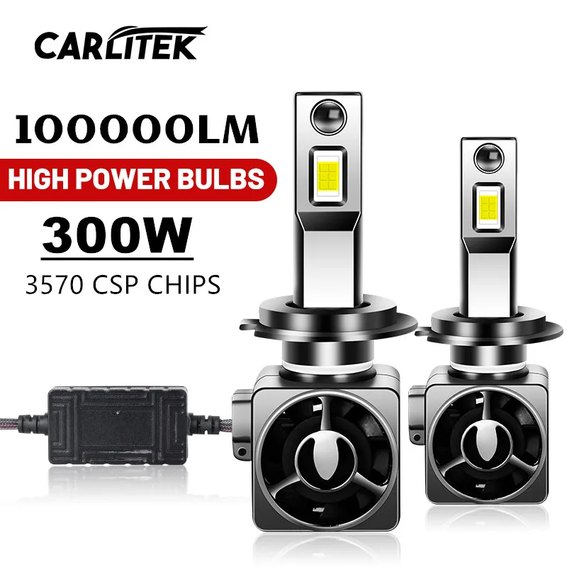 

CARLitek K5C H7 LED 100000LM 300W Headlights Canbus 6000K H1 H4 H11 9012 HIR2 H8 H9 9005 9006 HB3 HB4 High Power 3570 CSP Chips