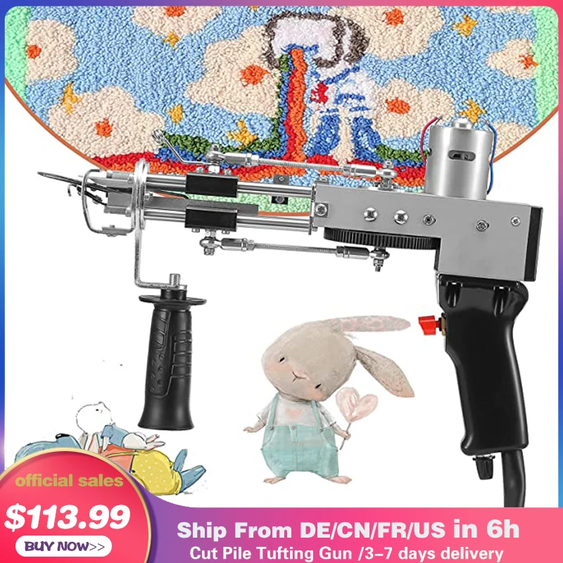 

Electric Carpet Tufting Gun, 5-40 Stitches/s Cut Pile Carpet Tufting Gun Home DIY Tools Carpet Gun High Speed Weaving Machine