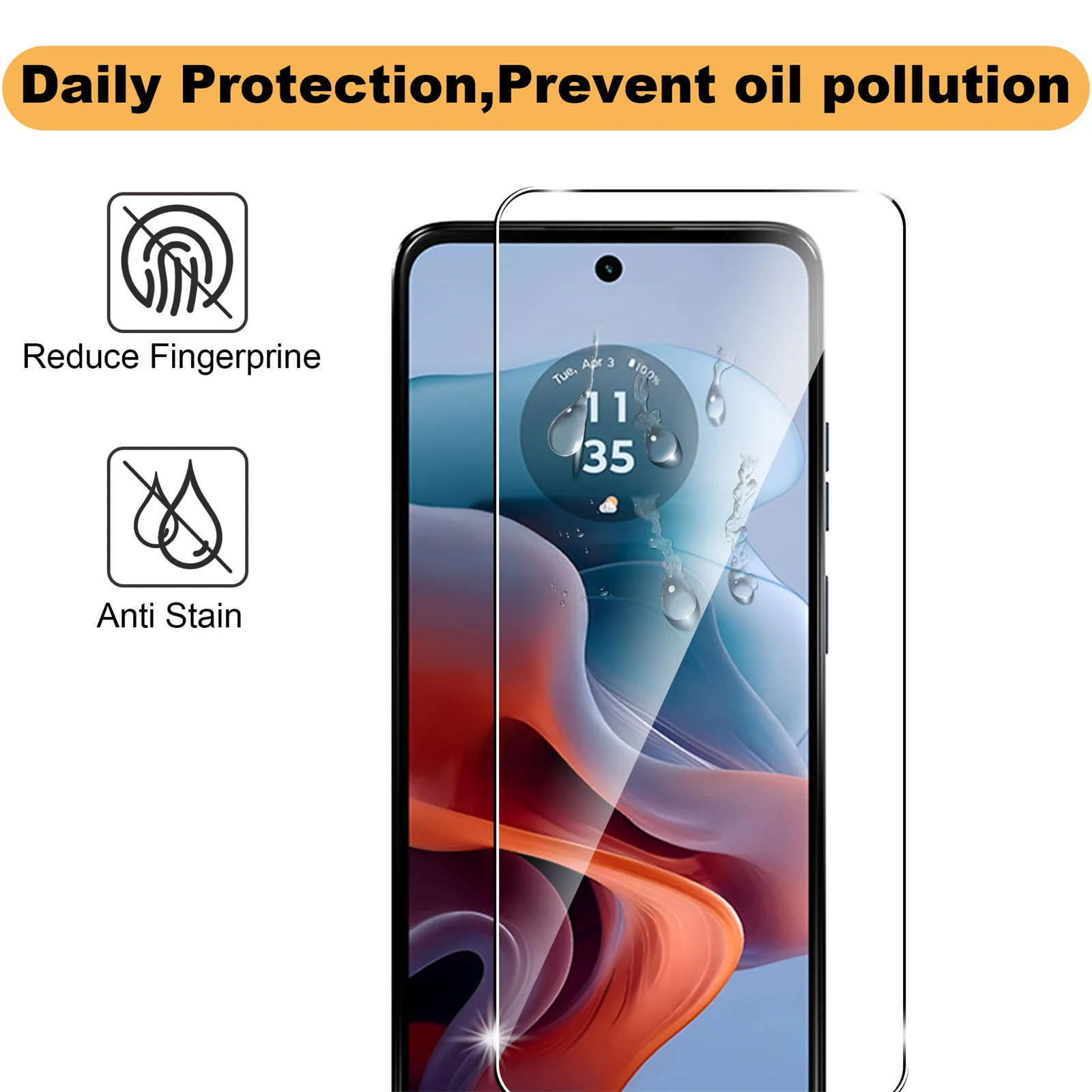 Защита для экрана 2-4 Motorola Moto G34 5G закаленное стекло HD Crystal 9H с защитой от царапин