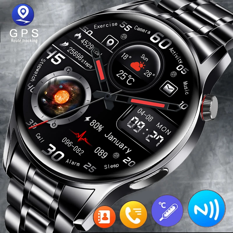 

2023 New For Huawei GT4 Pro Smart Watch Men IP68 NFC GPS Tracker AMOLED 360*360 HD Screen Heart Rate Bluetooth Call SmartWatch