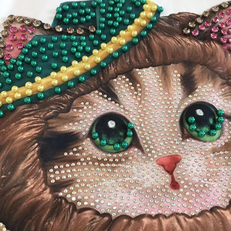 Роскошная Летняя женская футболка в стиле Харадзюку с бисером и бриллиантами