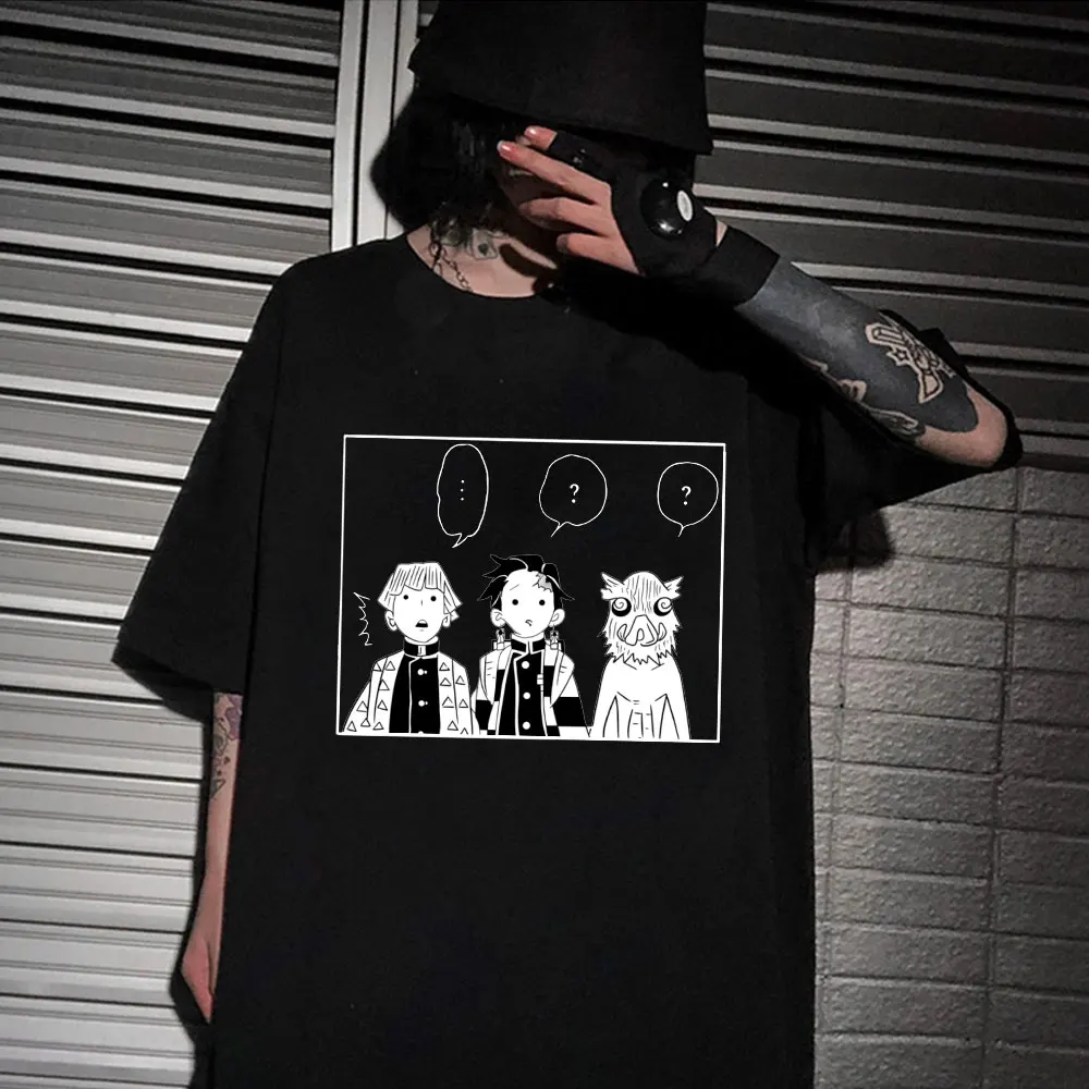 

Funny Japanese Anime Demon Slayer T-shirt Men Kawaii Kimetsu No Yaiba Graphic Tee Tanjirou Kamado Unisex Tops T-shirts Oversized