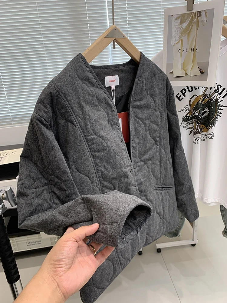 Стеганая клетчатая винтажная верхняя одежда в стиле ретро осенне-зимняя