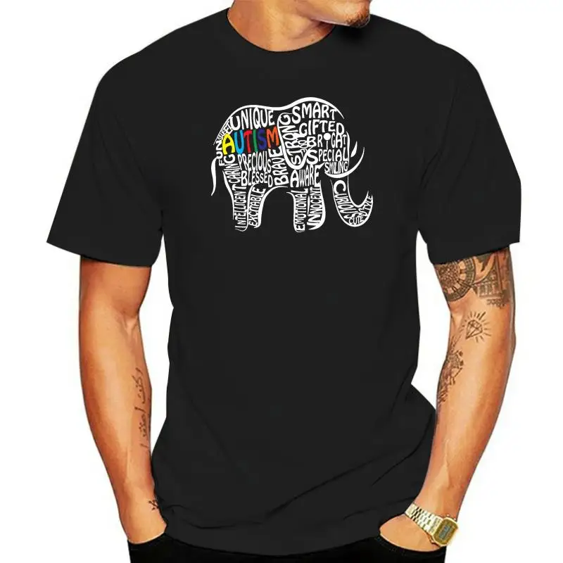 

Autism Awareness Elephant T Shirt New 2022 Hot Summer Casual T-Shirt Printing Print Tee Shirt for Male Base Top Tee