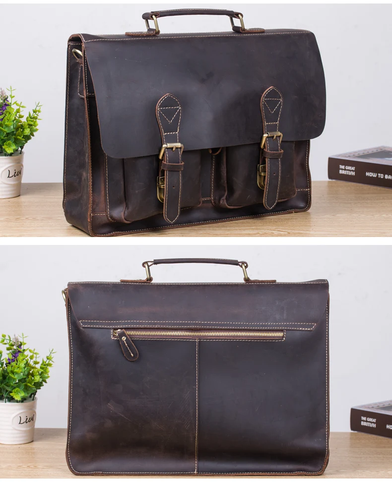 Портфель мужской кожаный деловой Портативная сумка на плечо с диагональю