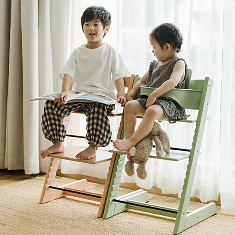 Baby Multifunctional Adjustable Lifting Growth Solid Wood Chair Kids Chair Table