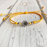 minimalism 7 colors handmade adjustable sunflower bracelet womens exquisite fashion flowers bracelet anklet