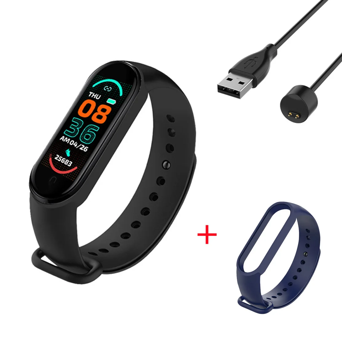Смарт-браслет M6 с пульсометром тонометром шагомером водонепроницаемые - купить