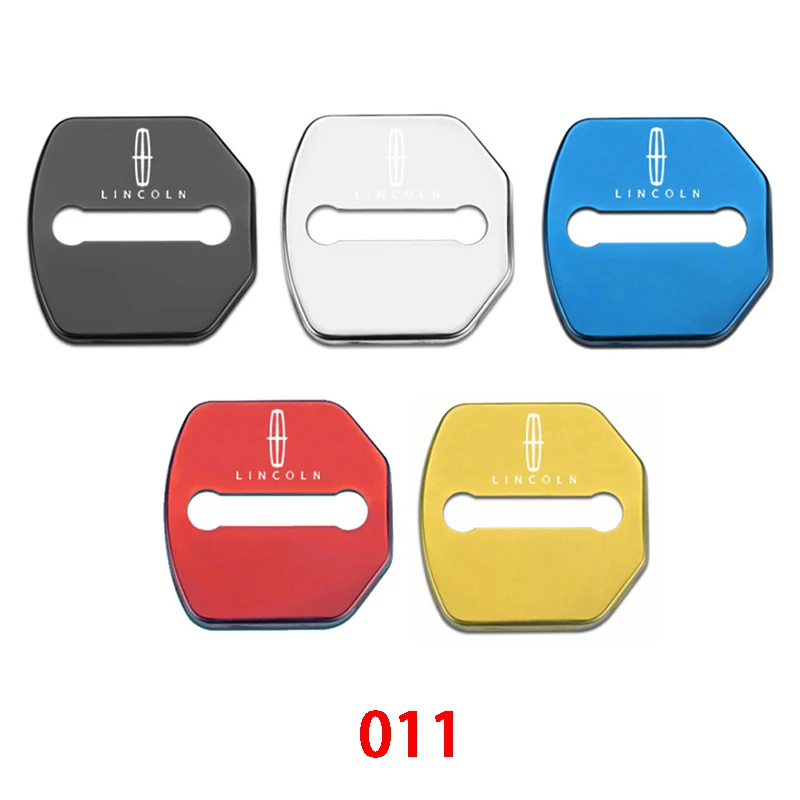 4pcs/set Stainelss Steel Car Door Lock Cover Emblem Stickers for Lincoln Continental MKC MKZ Corsair Protection Accessories - купить по