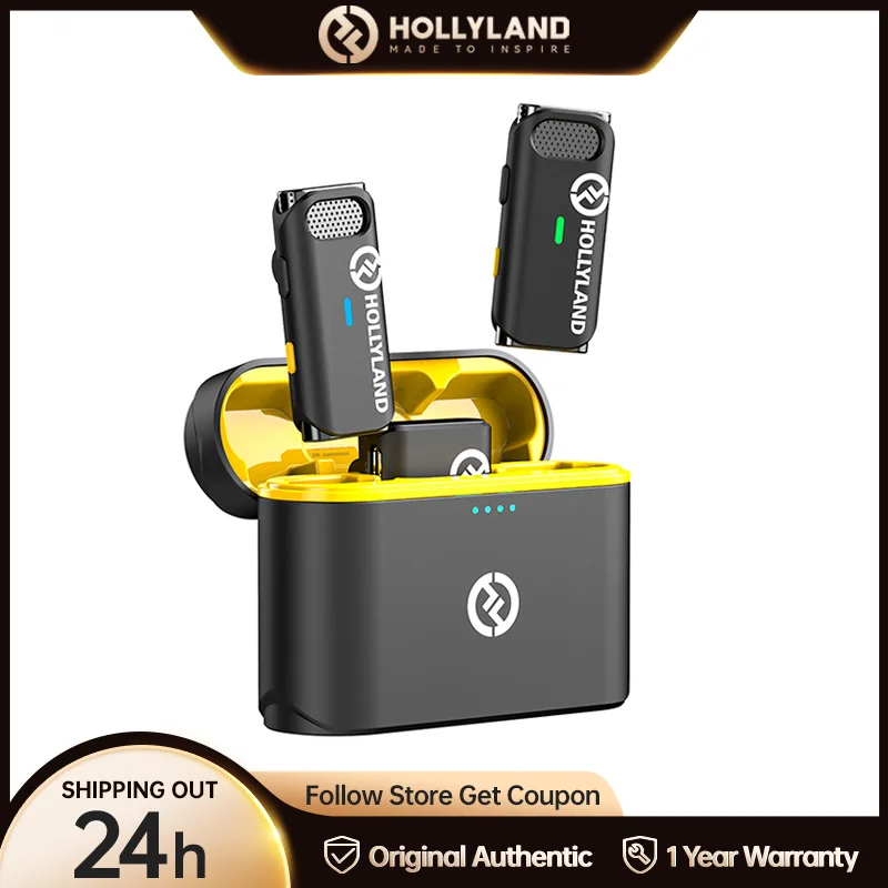 Беспроводной петличный микрофон Hollyland Lark M1, 8 часов работы от аккумулятора, Диапазон 200 м для интервью, беспроводной микрофон для прямой трансляции