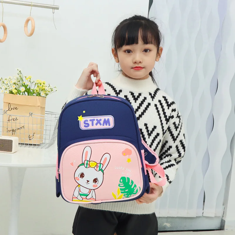 New Children's School Bag Cartoon Cute Rabbit Dinosaur Kindergarten Waterproof Backpacks for Boys and Girls Large Capacity
