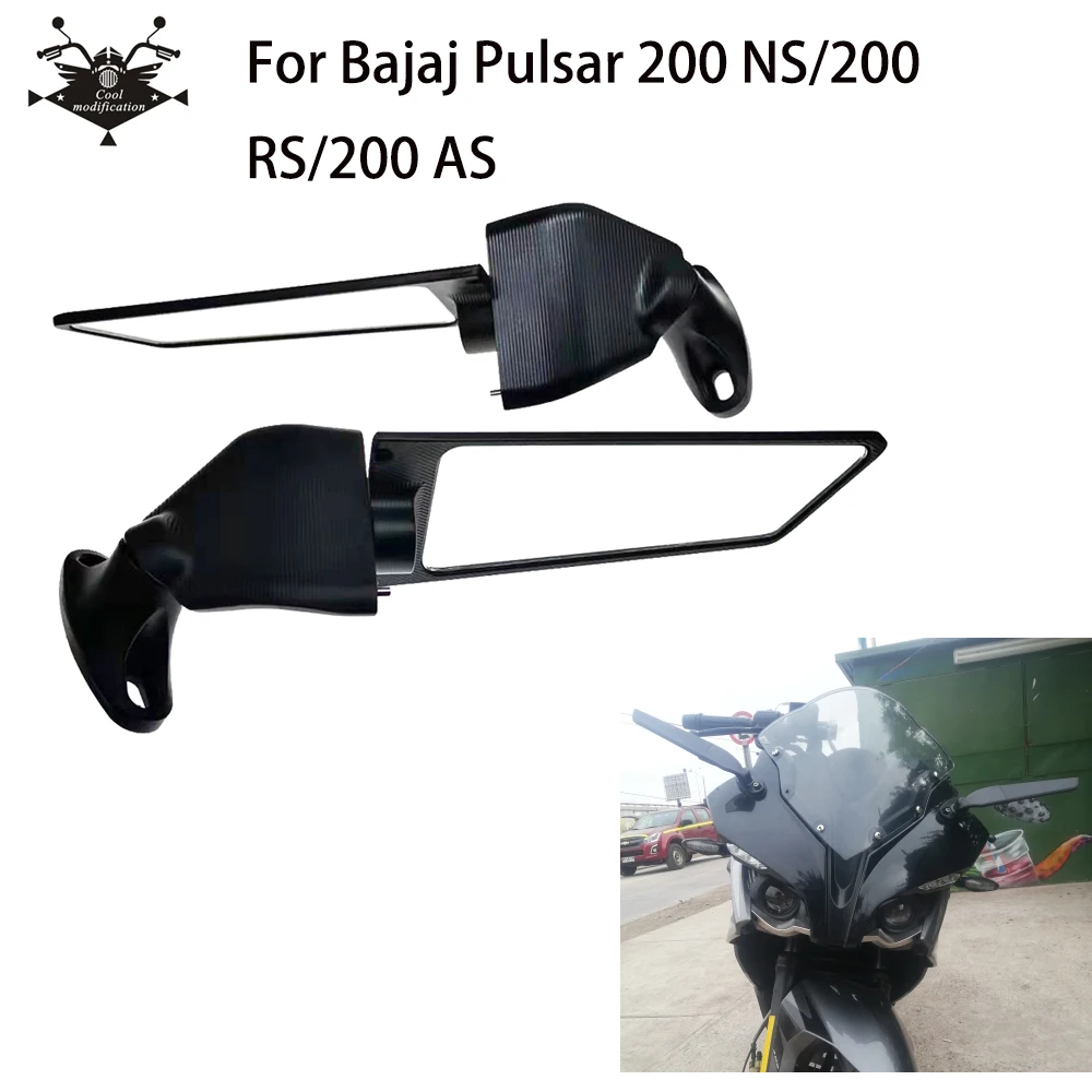 

CNC alloy large field of view Motorcycle Adjustable Rotating Wind Swivel Wing Mirror For Bajaj Pulsar 200 NS/200 RS/200 AS
