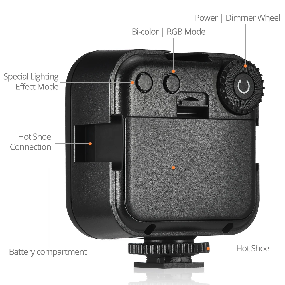 Travor светодиодный видео светильник Камера Портативный мини фотографии RGB