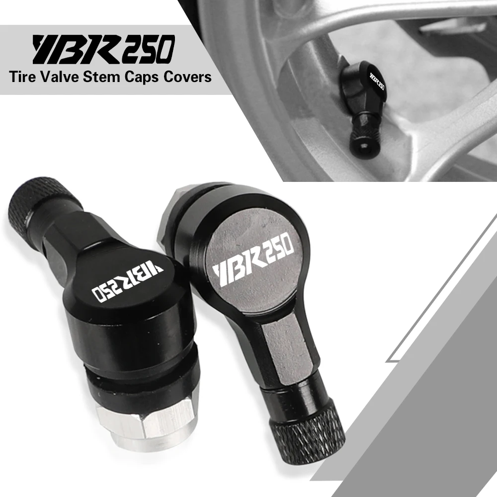 

For YAMAHA YBR250 YBR 250 2005-2014 New Moto 90 Degree Tire Valve Stem Caps Covers Car accessories Aluminum Tubeless Valve Stems